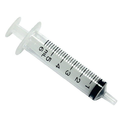 5 mL syringe with slip on nozzle.