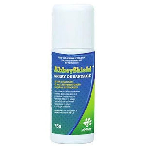 AbbeyShield spray on bandage for mulesing and tail docking wounds.