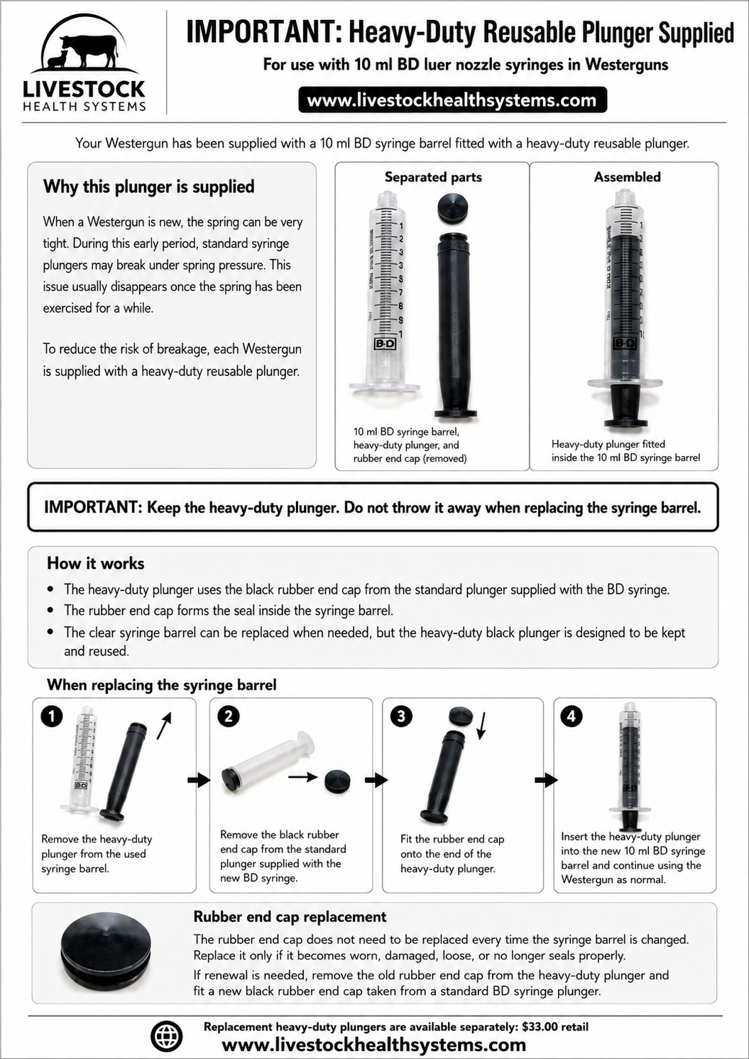 Westergun spring-fired pole injector for livestock