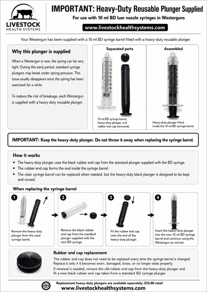Westergun spring-fired pole injector for livestock
