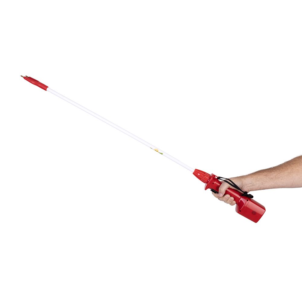 Red rechargeable electric prodder with 83 cm shaft