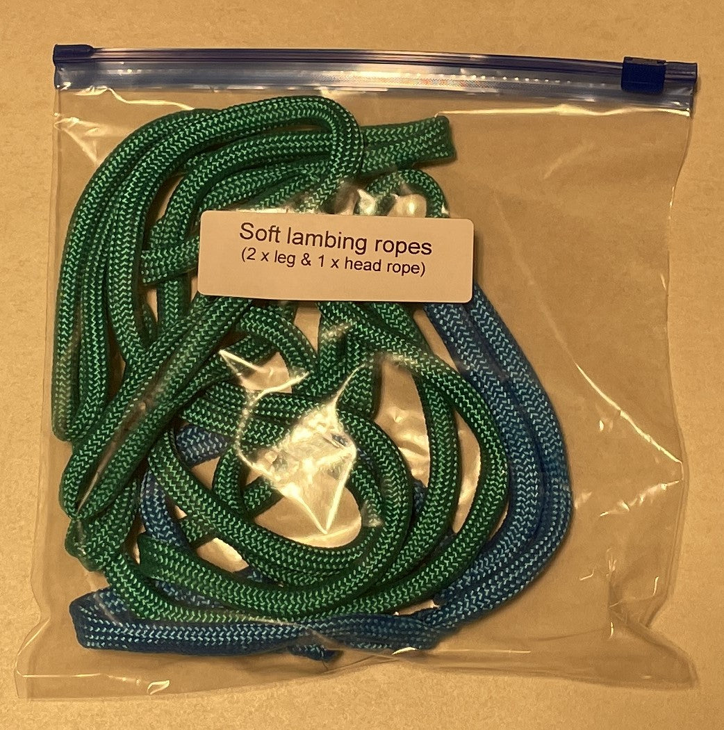 Soft lambing ropes for pulling lambs.