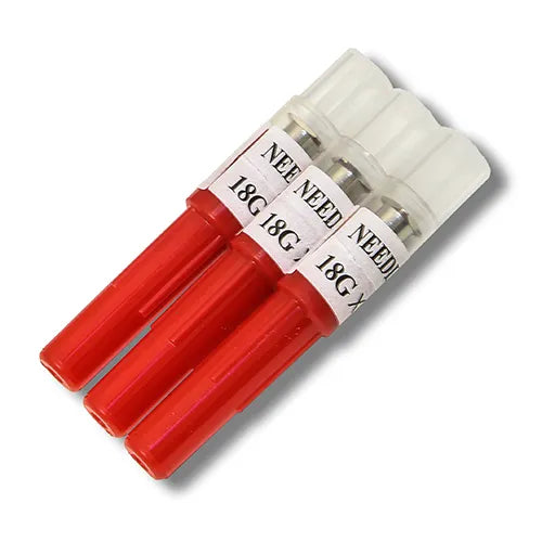 18G needles in individual cartridges