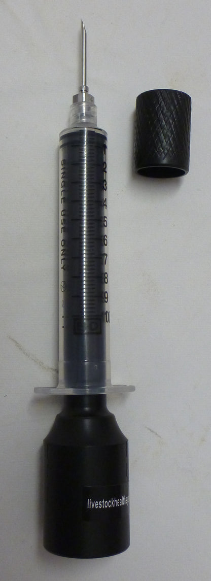 Syringe adapter with needle support cap removed
