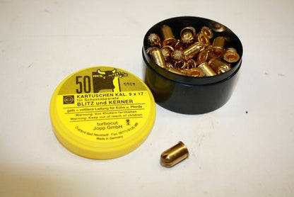 Yellow activators for Blitz Kerner captive bolt device.